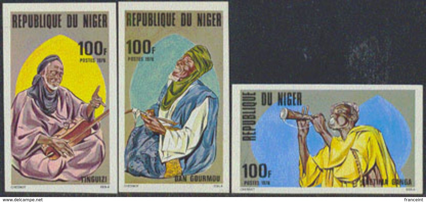 NIGER (1979) Musicians. Set Of 3 Imperforates. Scott Nos 459-61, Yvert Nos 461-3. - Niger (1960-...)