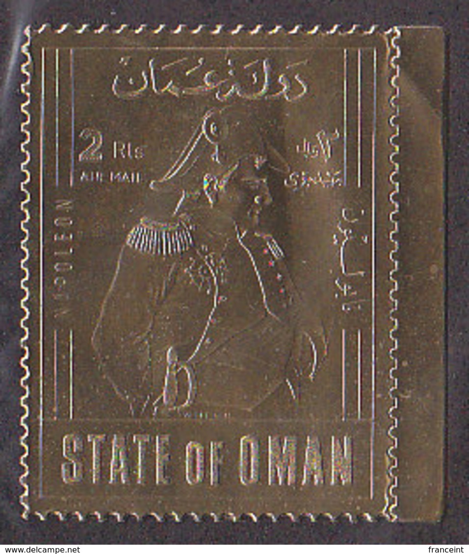 OMAN (1976) Napoleon. Gold Foil Stamp. - Omán