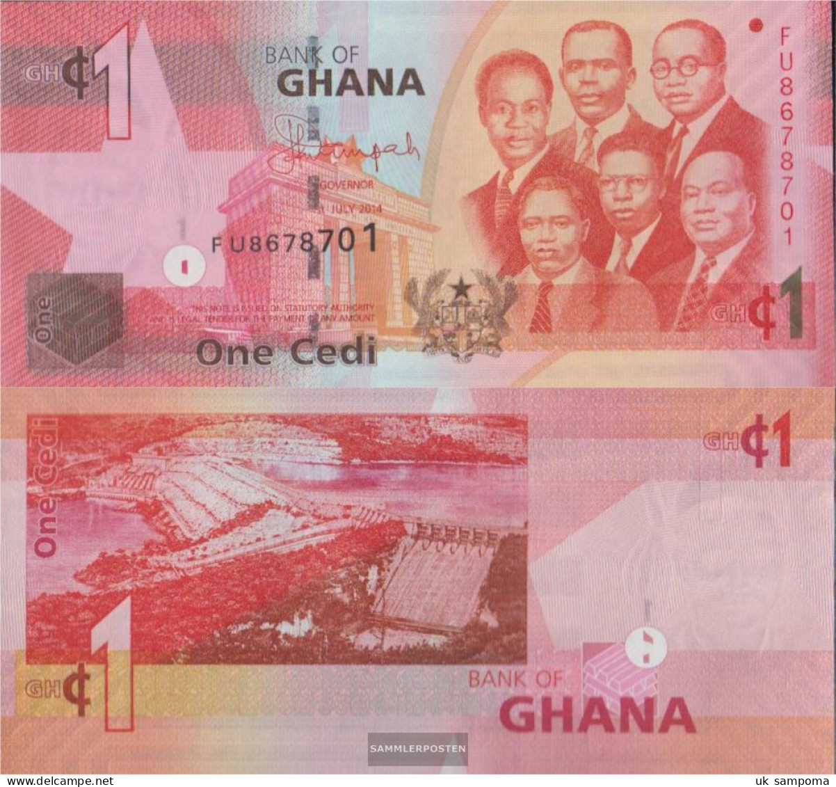 Ghana Pick-number: 37e Uncirculated 2014 1 Cedi - Ghana