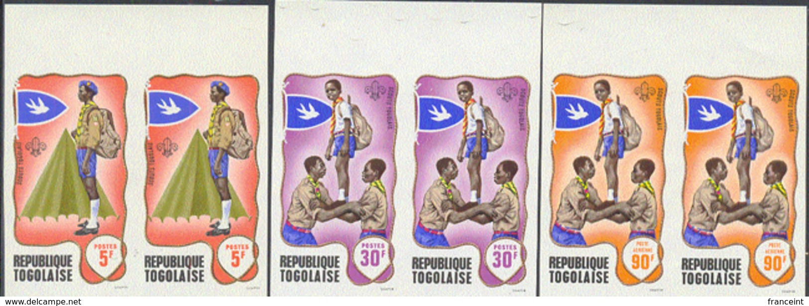 TOGO (1968) Scouts. Set Of 7 Imperforate Pairs. Scott Nos 656-60,C97-8. Yvert Nos 588-92,PA100-1. - Togo (1960-...)