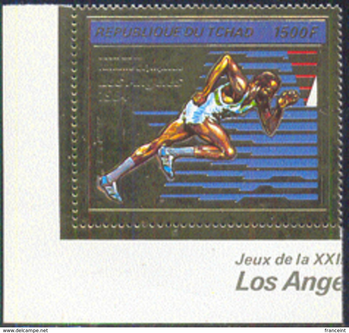 CHAD (1982) Runner. Gold Foil Stamp. Scott No C243. - Chad (1960-...)