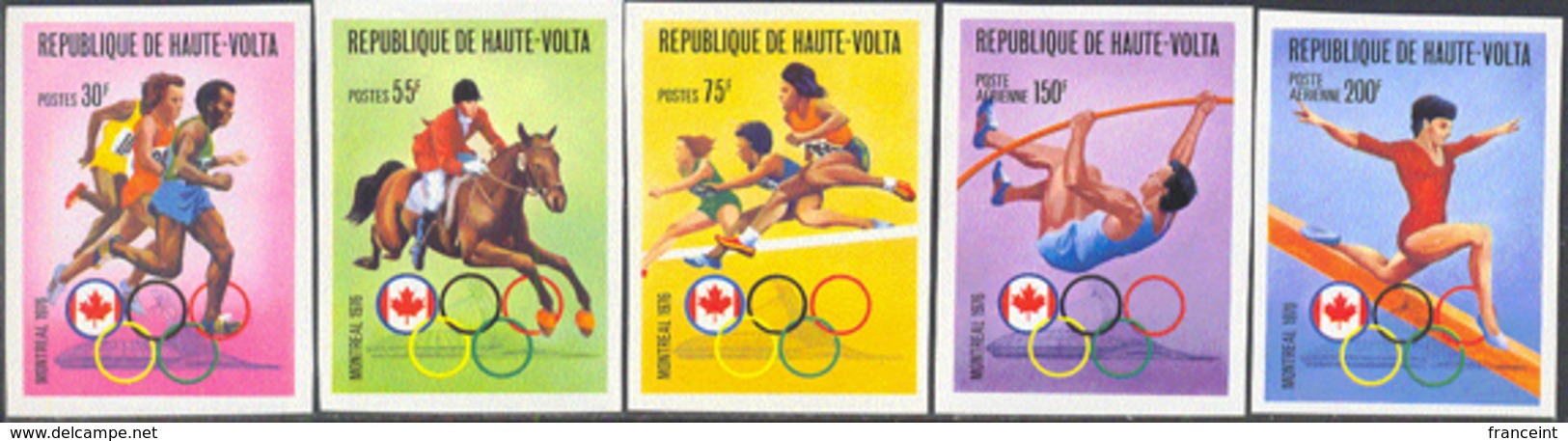 UPPER VOLTA (1976) Montreal Olympics. Set Of 5 Imperforates. Scott Nos 390-2,C231-2. Yvert Nos 380-2,PA213-4. - Alto Volta (1958-1984)