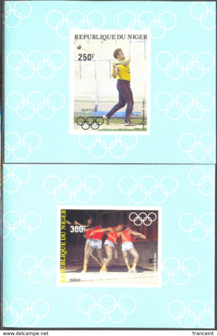 NIGER (1980) Los Angeles PreOlympics. Set Of 4 Imperforate Minisheets. Scott Nos C224-7, Yvert Nos PA313-6. - Níger (1960-...)