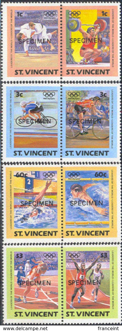 IVORY COAST (1984) Los Angeles Olympics. Set Of 4 Imperforate Minisheets. Scott Nos C86-9, Yvert Nos PA90-3. - St.Vincent (1979-...)