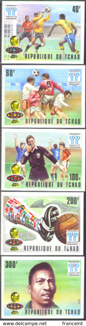 CHAD (1977) Argentina World Cup. Set Of 5 Imperforates. Scott Nos 341-5, Yvert Nos 337-41. - Tchad (1960-...)