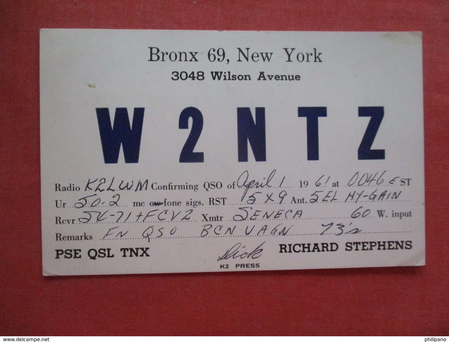 W2NTZ    New York > New York City > Bronx  Ref 4093 - Bronx