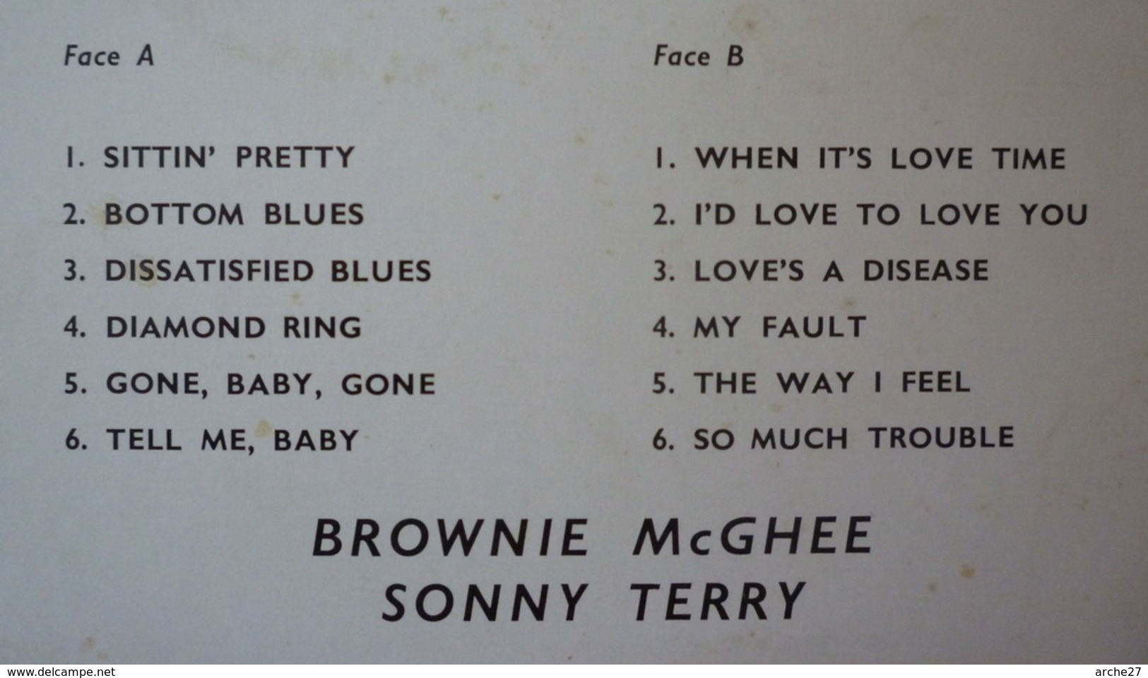 BROWNIE McGHEE SONNY TERRY  - LP - 33T - Disque Vinyle - Back Country Blues - 30CV956 - Country & Folk