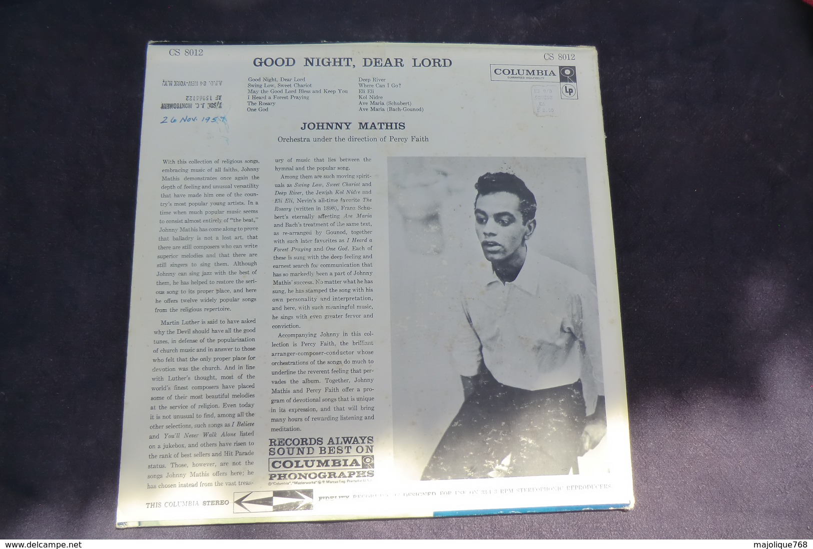 Disque De Johnny Mathis - Good Night, Dear Lord - Columbia CS 8012 - - Jazz