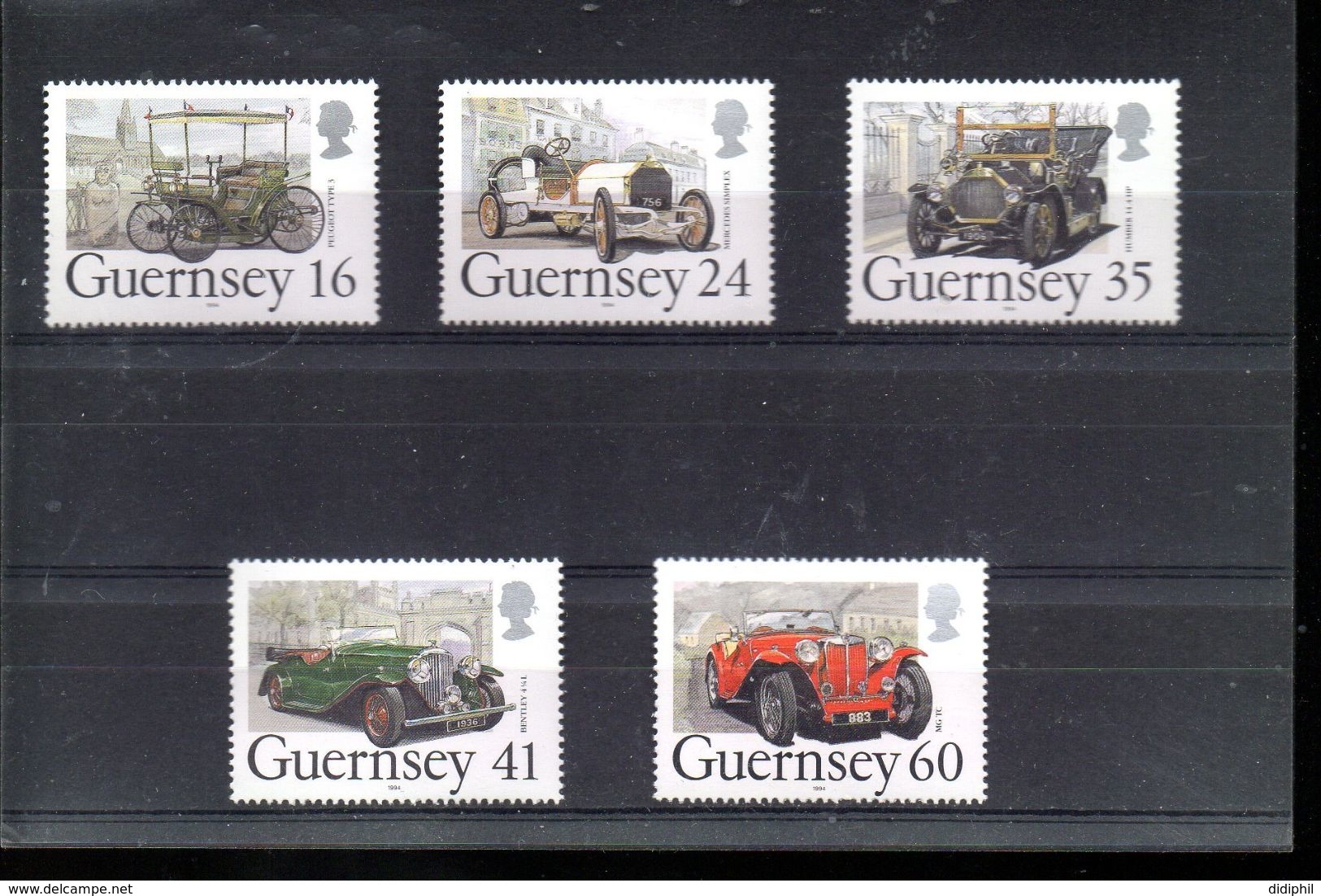 GUERNESEY 648/652** SUR D ANCIENNES AUTOMOBILES - Guernsey