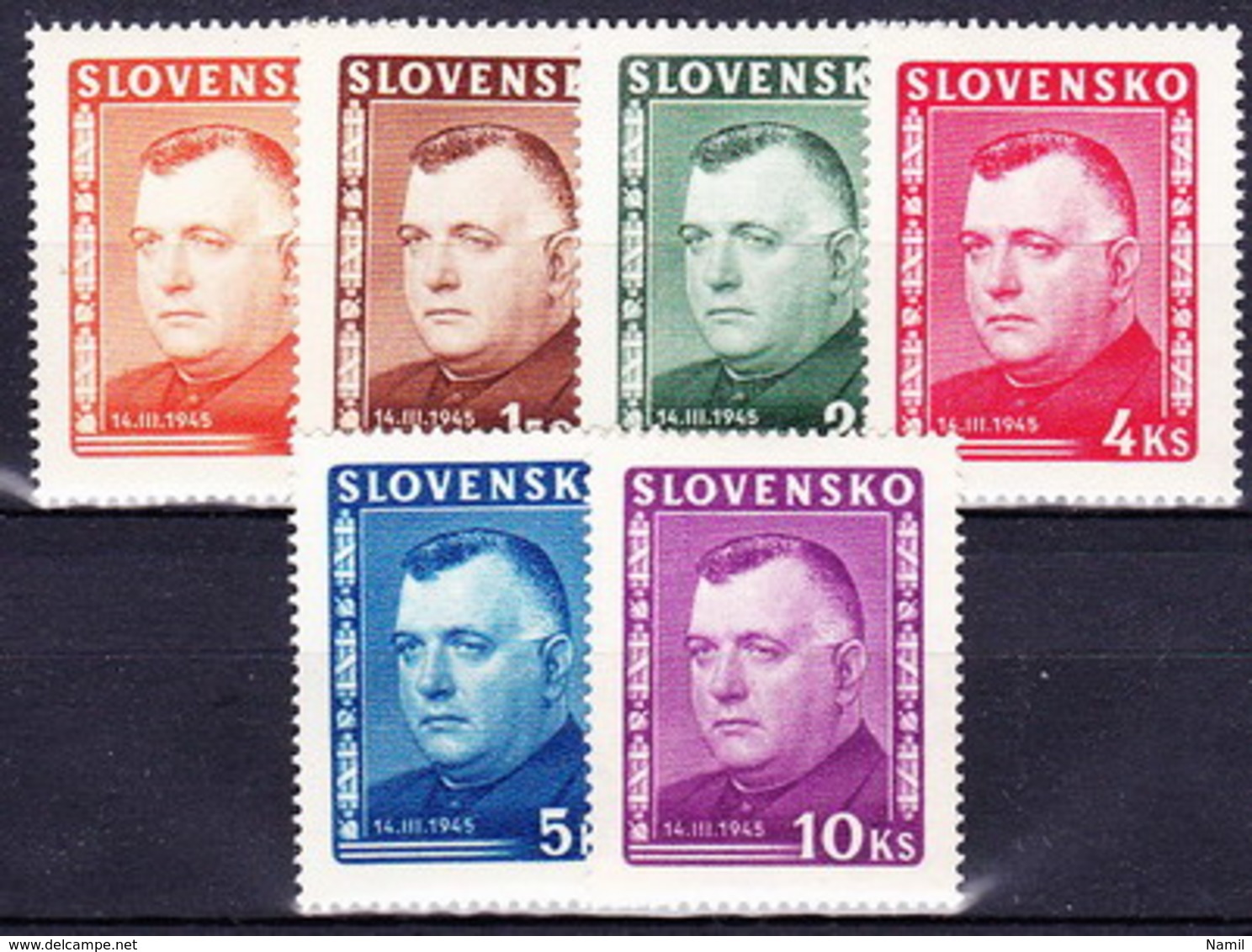 Slovaquie 1945 Mi 156-61 (Yv 122-7), MNH)** - Ongebruikt