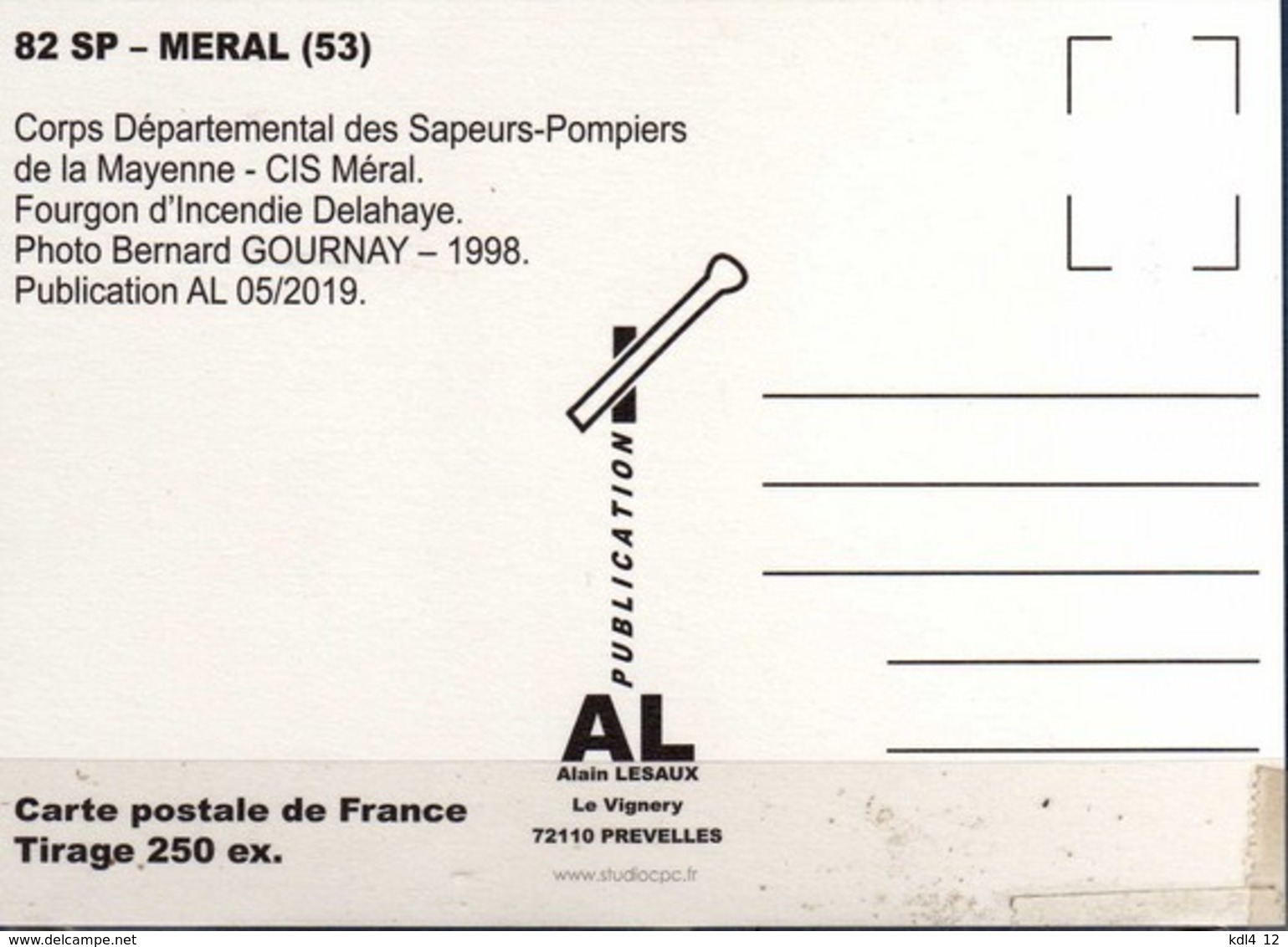 AL - Lot de 6 cartes postales modernes - Véhicules des Sapeurs-Pompiers de France - 80 SP à 85 SP