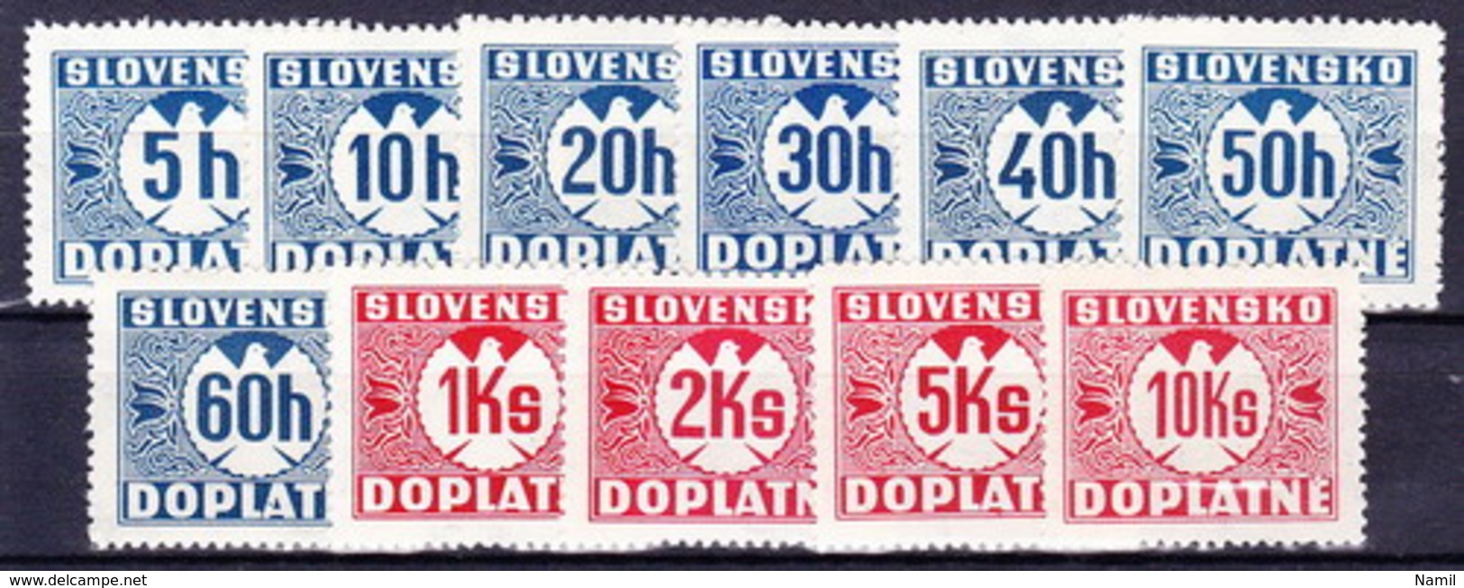 Slovaquie 1940 Mi P 13-23 (Yv TT 15-25), MNH)** - Nuovi