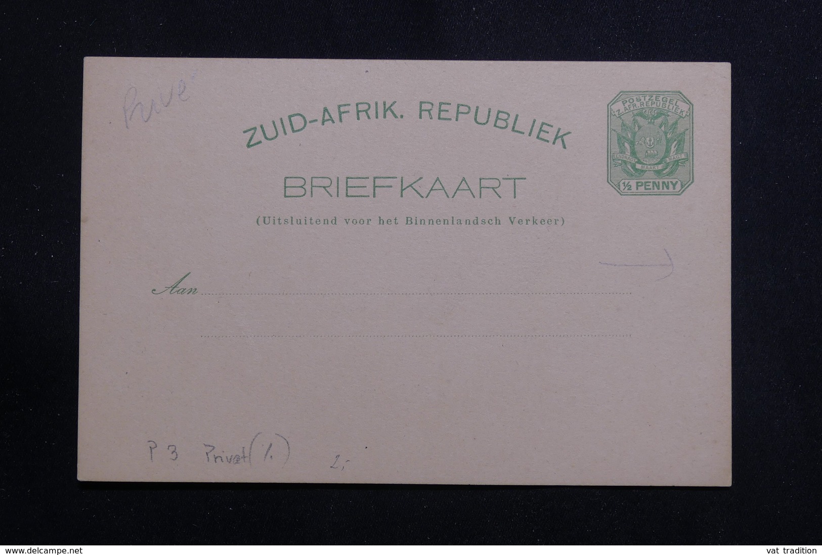 AFRIQUE DU SUD - Entier Postal ( Repiquage Au Verso ) En 189.. Non Circulé - L 61122 - Nieuwe Republiek (1886-1887)