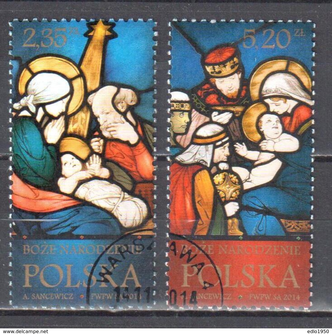 Poland  2014 - Christmas - Mi.4744-45 - Used - Used Stamps
