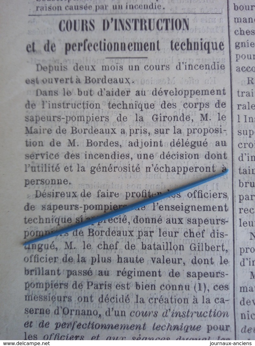 1912 SAPEURS POMPIERS - FOURNIER & DEZANDÉE - COURS D'INSTRUCTION - PLOMBIÈRES DIJON - BORDEAUX - MOULINS - 1900 - 1949