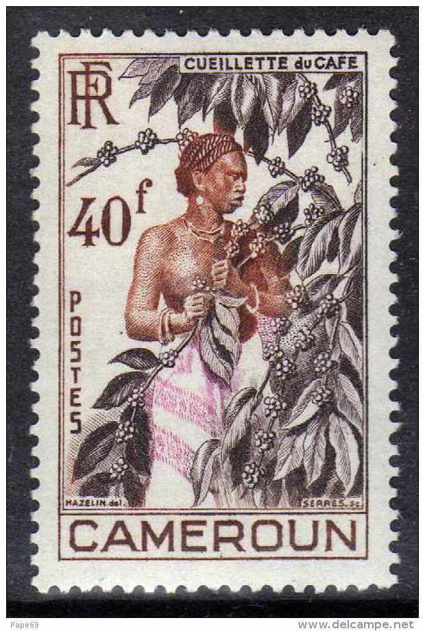 Cameroun N° 299 XX Série Courante : 40 F. Brun Foncé, Brun-rouge Et Rose, Sans Charnière, TB - Neufs