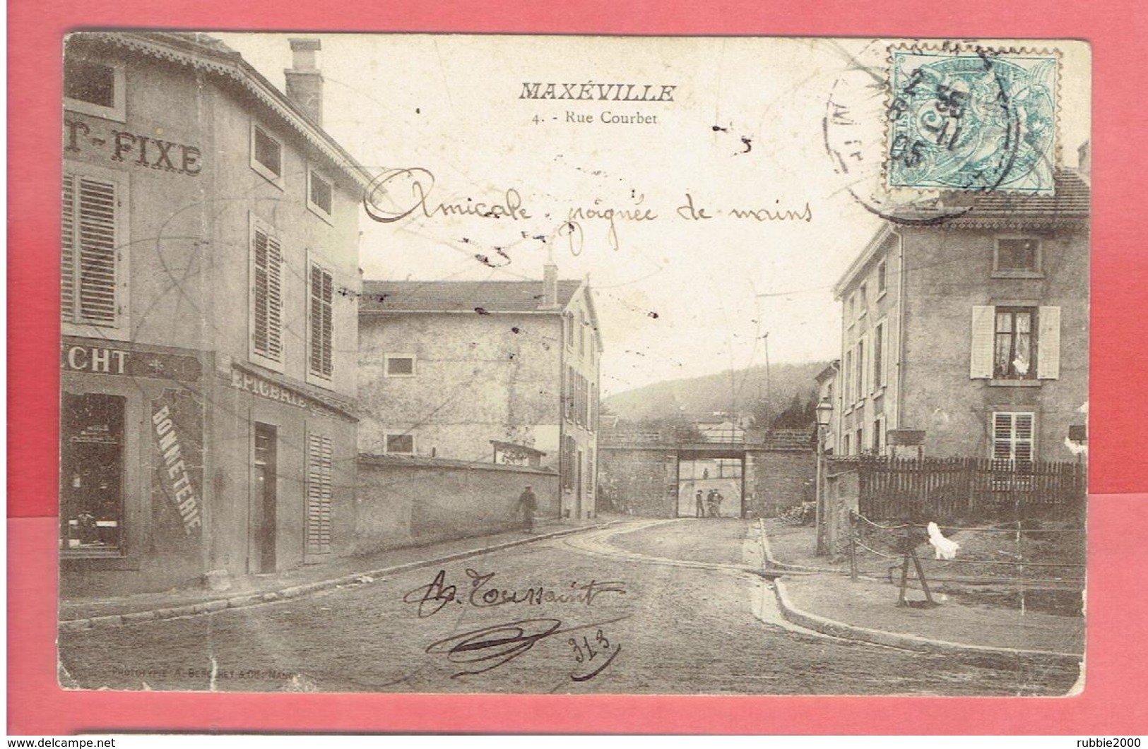 MAXEVILLE 1905 RUE COURBET EPICERIE CARTE PLIEE - Maxeville