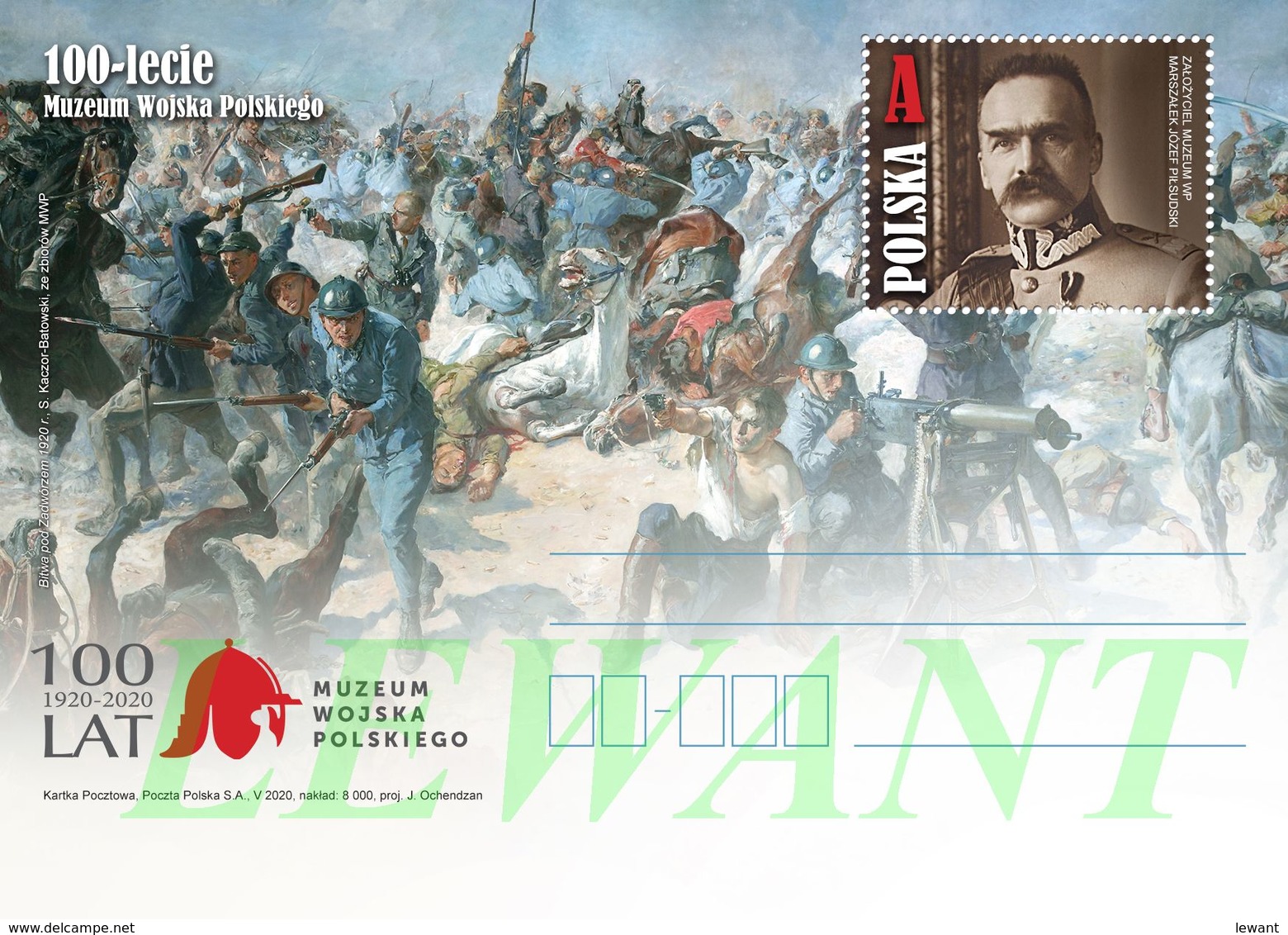 POLAND Postcard 2020.05.30. Cp 1889 100th Anniversary Of The Polish Army Museum - (battle, Horses) Jozef Pilsudski - Interi Postali