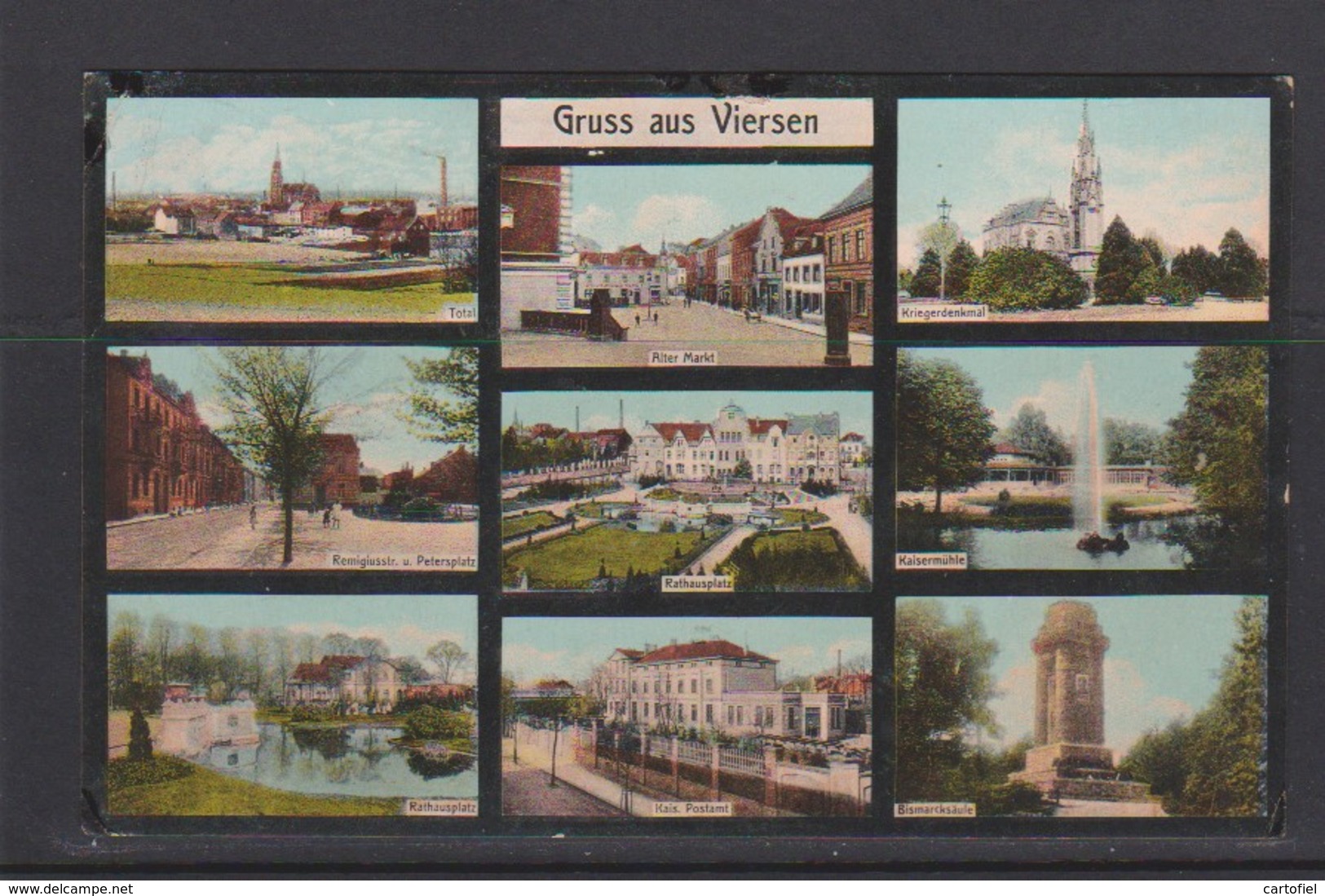 VIERSEN-GRUSS AUS-MULTIVUE-ALTE CARTE-19??-GELAUFEN-NACH BELGIEN-LEGERPOST-SEHE 2 SCANS-SELTEN-RARE ! ! ! - Viersen