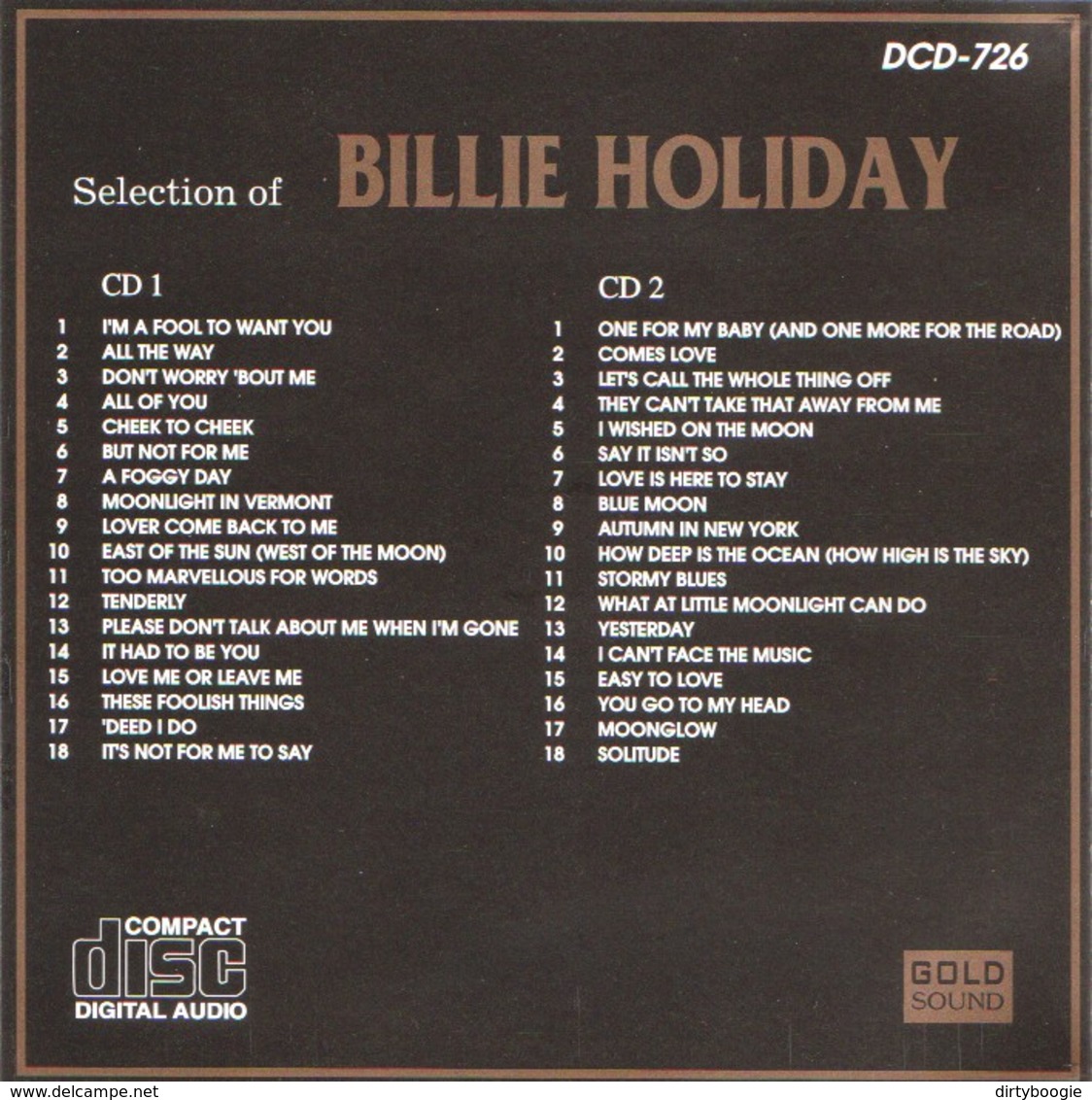 Billie HOLIDAY - Selection Of - 2 CD - Blues
