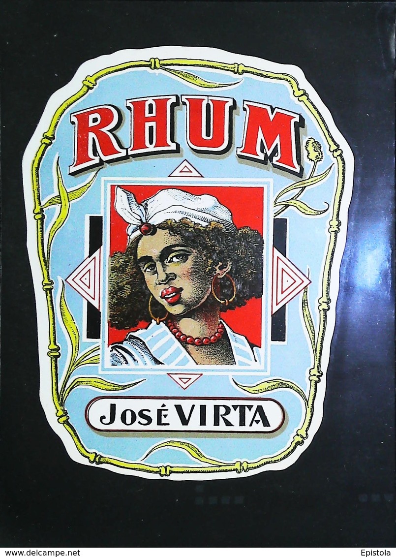 Ancienne Etiquette De Rhum - RHUM JOSE VIRTA  - Buste Femme Créole - Rhum