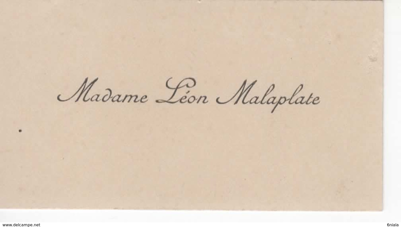 911  Carte De Visite  Madame Léon MALAPLATE - Visiting Cards