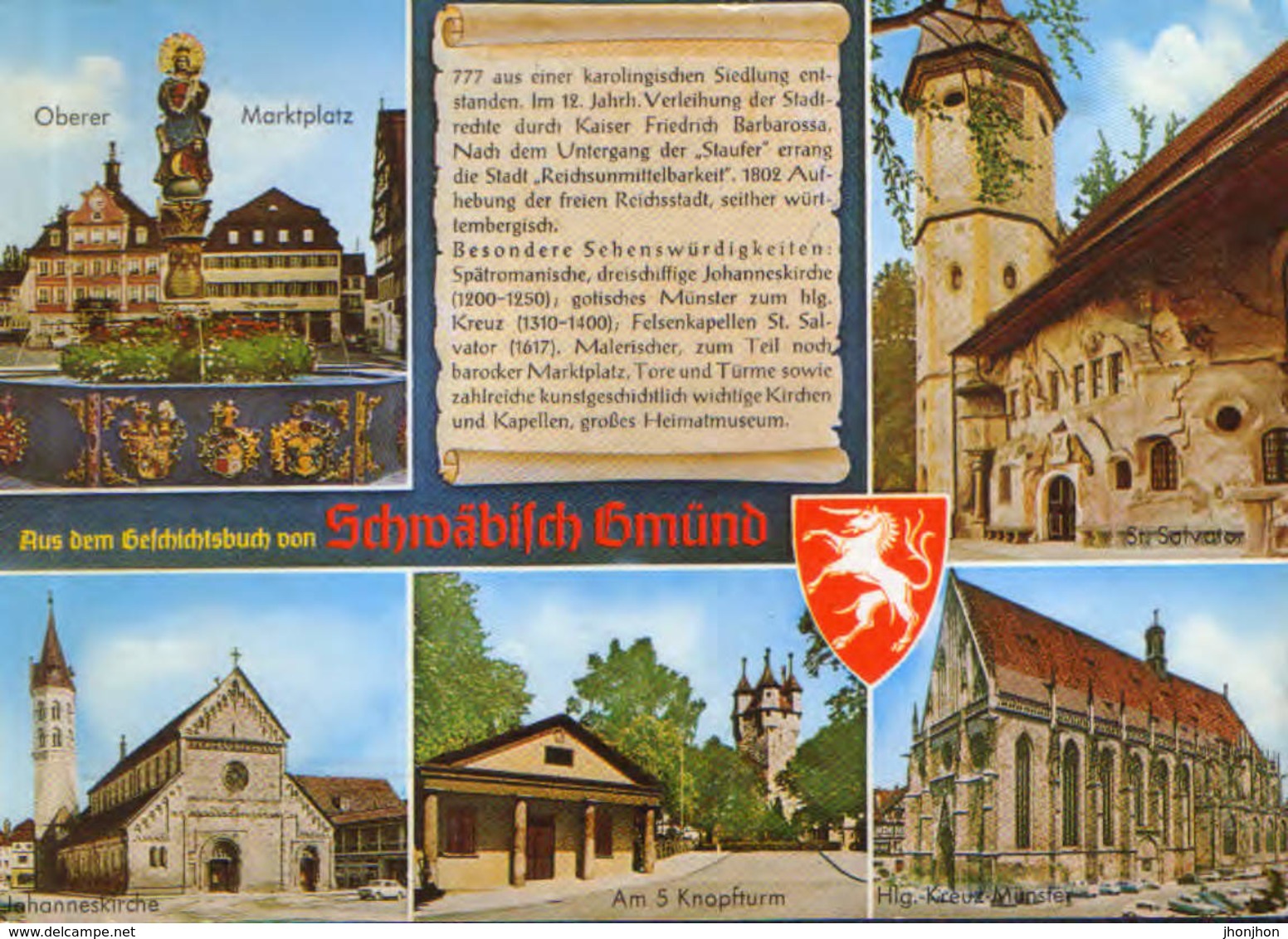 Germany - Postcard  Used 1979 - Schwabisch Gmund -  Images From The City - 2/scans - Schwaebisch Gmünd