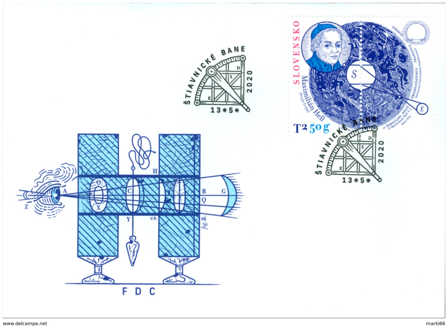 Slovakia - 2020 - Personalities - Maximilián Hell, Astronomer - FDC (first Day Cover) - FDC