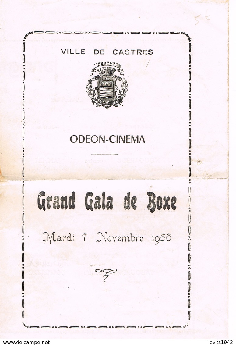 BOXE - PROGRAMME A CASTRES - 1950 - - Books