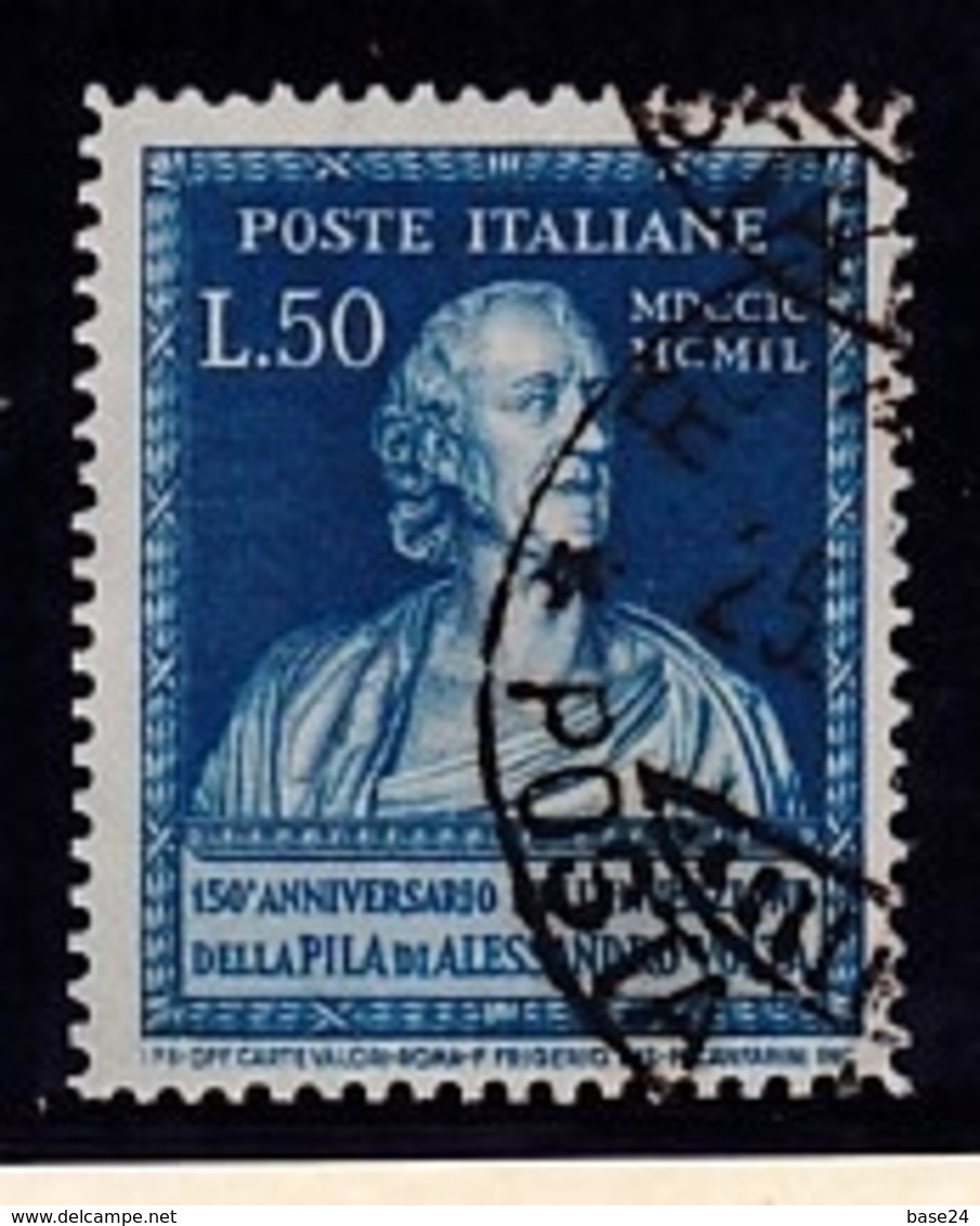 1949 Italia  Italy Repubblica ALESSANDRO VOLTA 50L Azzurro Usato USED - 1946-60: Afgestempeld