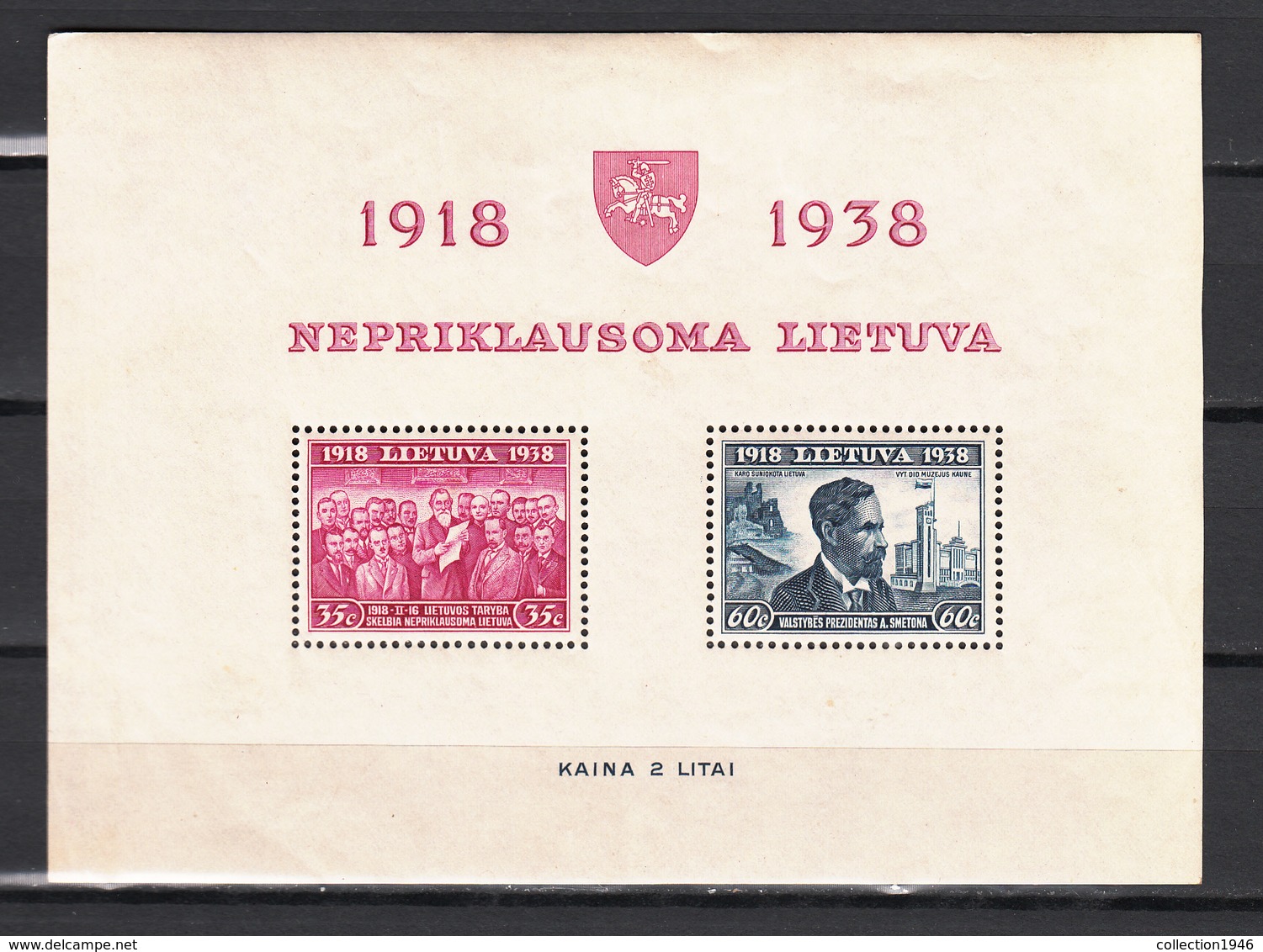 Lietuva Lithuania Litauen Lituanie Litouwen 1939 20 Years Of Republic ,MH/Ongebruikt(L3478) - Lituanie