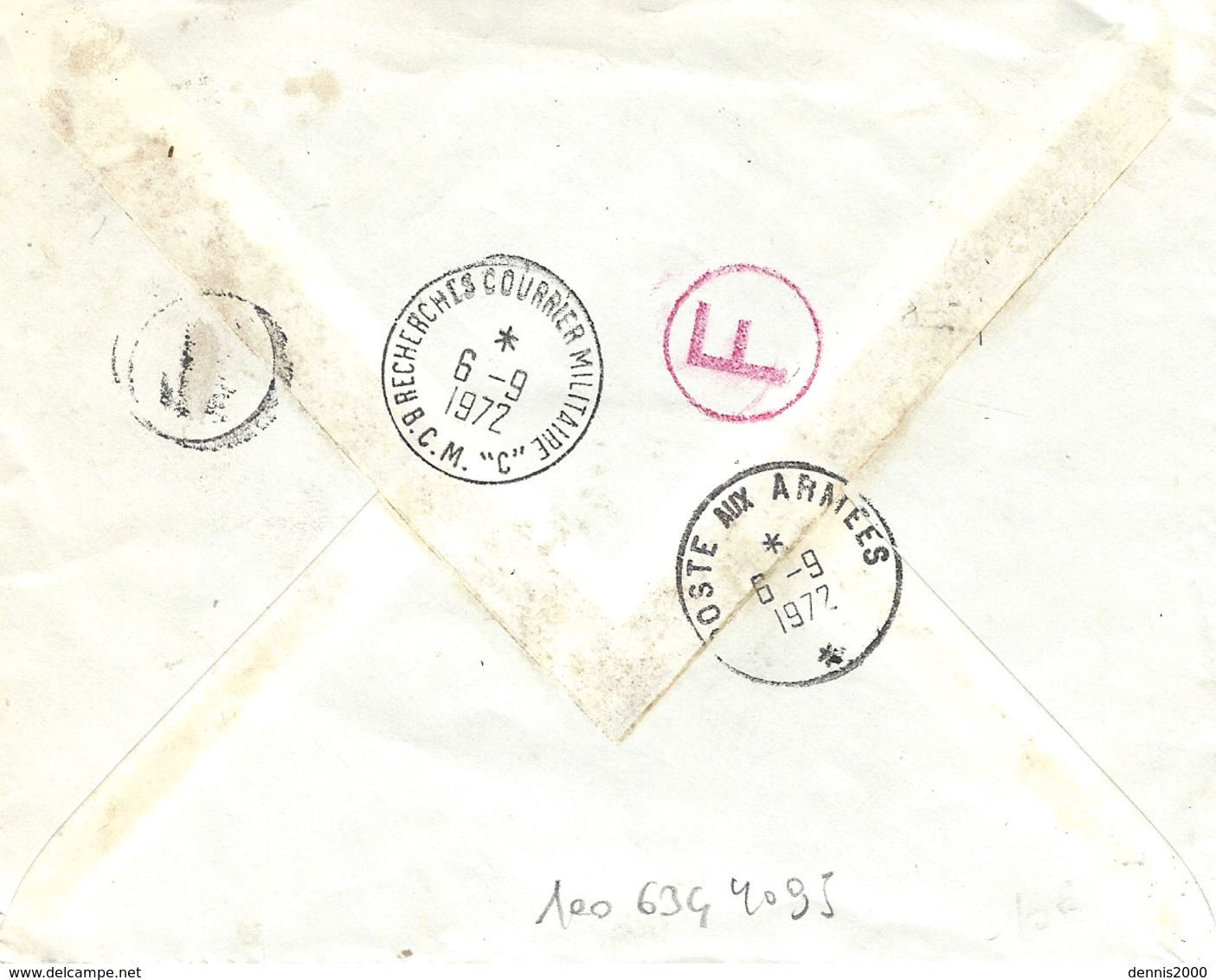 1972- Enveloppe Affr. 50 C De 12 - ESTAING / AVEYRON Pour Le S.P. 69 190 Avec SECTEUR DISSOUS -voir Le Dos - 1961-....