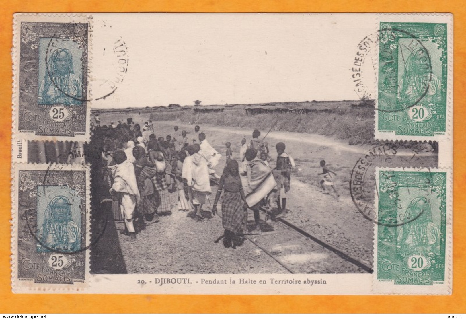 1926 - CP De Djibouti, Côte Française Des Somalis Vers Dire Dawa Daoua, Abyssinie, Ethiopie - Affrt 90 C - Cad Arrivée - Lettres & Documents