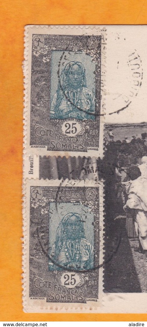 1926 - CP De Djibouti, Côte Française Des Somalis Vers Dire Dawa Daoua, Abyssinie, Ethiopie - Affrt 90 C - Cad Arrivée - Storia Postale