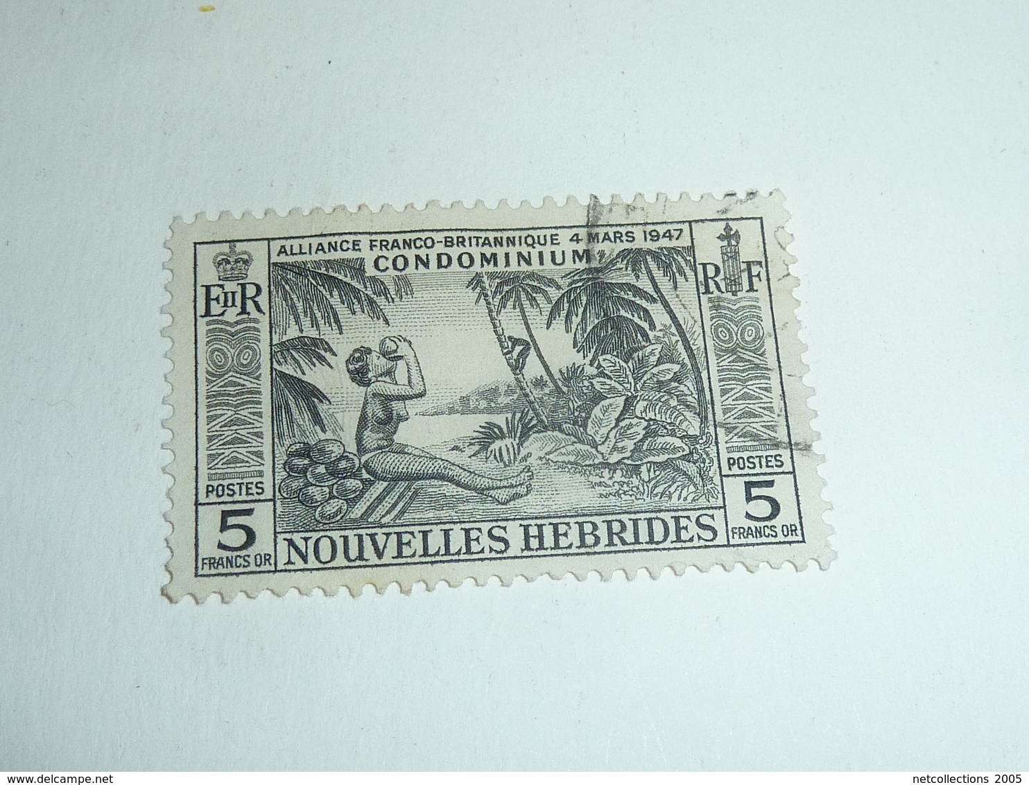 TIMBRE DES NOUVELLES-HEBRIDES N°185 OBLITERE - ALLIANCE FRANCO-BRITANNIQUE...CONDOMINIUM (CB) - Used Stamps