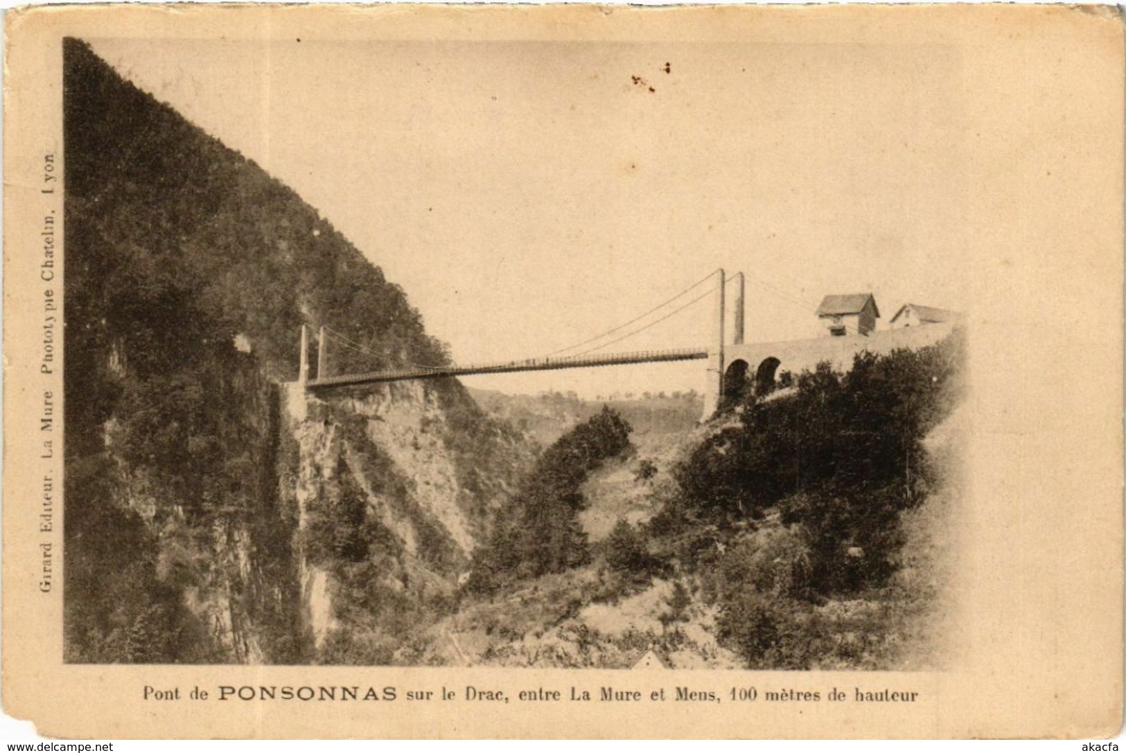 CPA Pont De Ponsonnas Sur Le Drac, Entre La Mure Et Mens 100 M De Haut (584075) - Autres & Non Classés