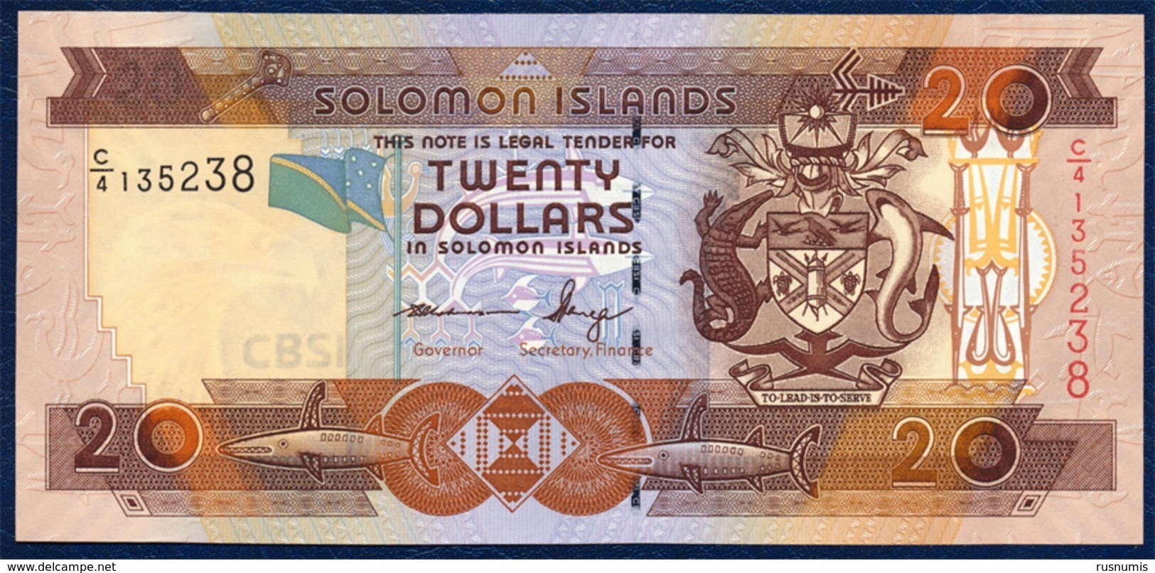 SOLOMON ISLANDS 20 DOLLARS P-28b 2011 UNC - Solomon Islands