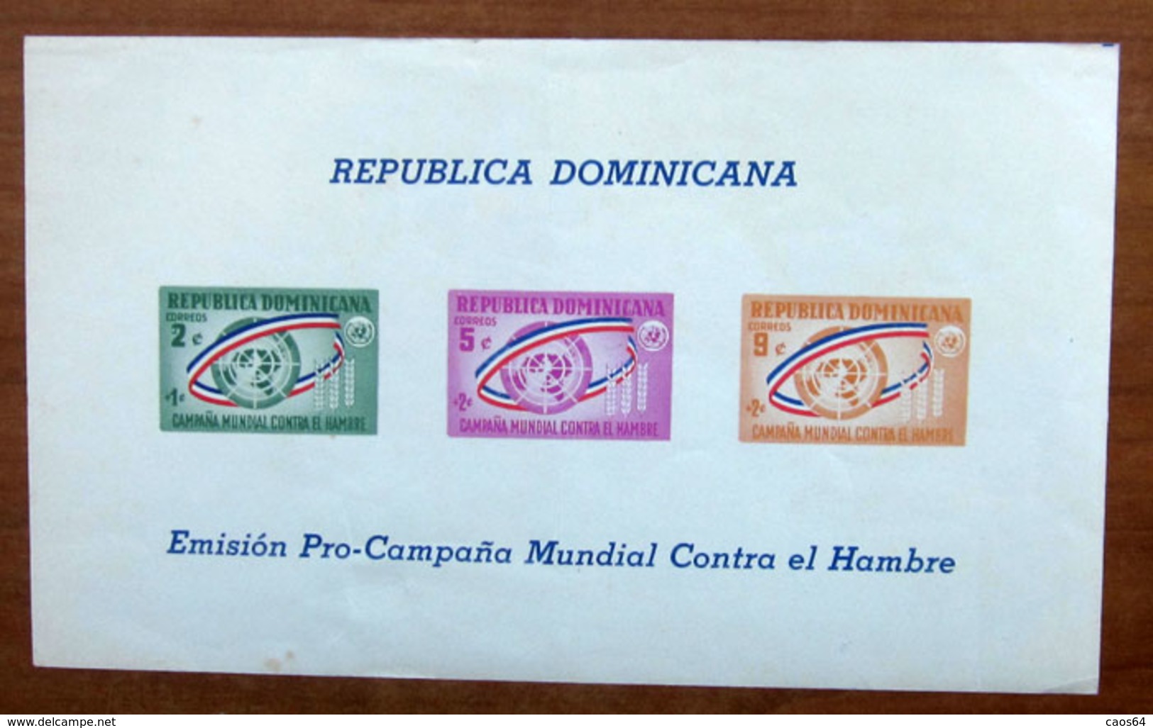 1963 Repubblica Domenicana EMISION PRO-CAMPANA MUNDIAL CONTRA EL HOMBRE - Foglietto Nuovo - Dominikanische Rep.