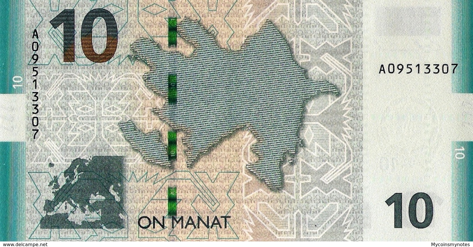 AZERBAIJAN, 10 MANAT, 2018/2019, P27b, UNC - Azerbeidzjan