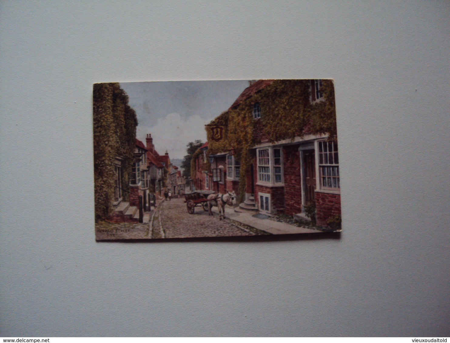 MERMAID STREET  RYE    From An Original WATER COLOUR DRAWING By A.R. QUINTON - Rye