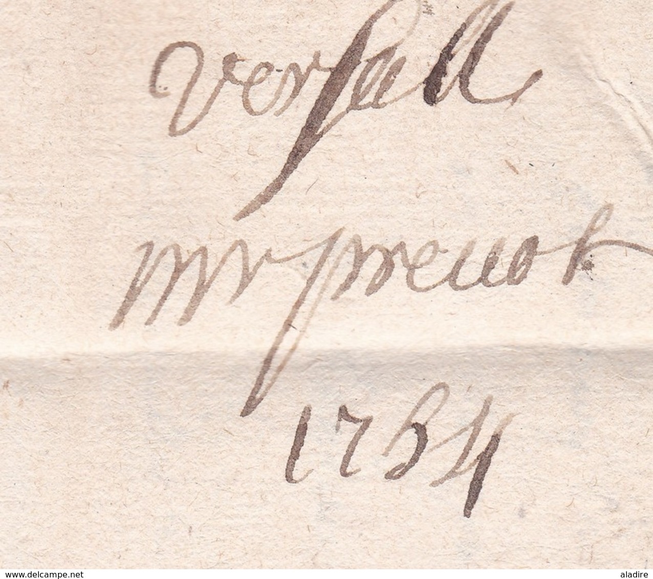 1754 - Marque Postale DEVERSAILLES Sur Lettre Pliée Avec Corresp 2 Pages Vers Pont à Mousson, Moselle - 1701-1800: Précurseurs XVIII