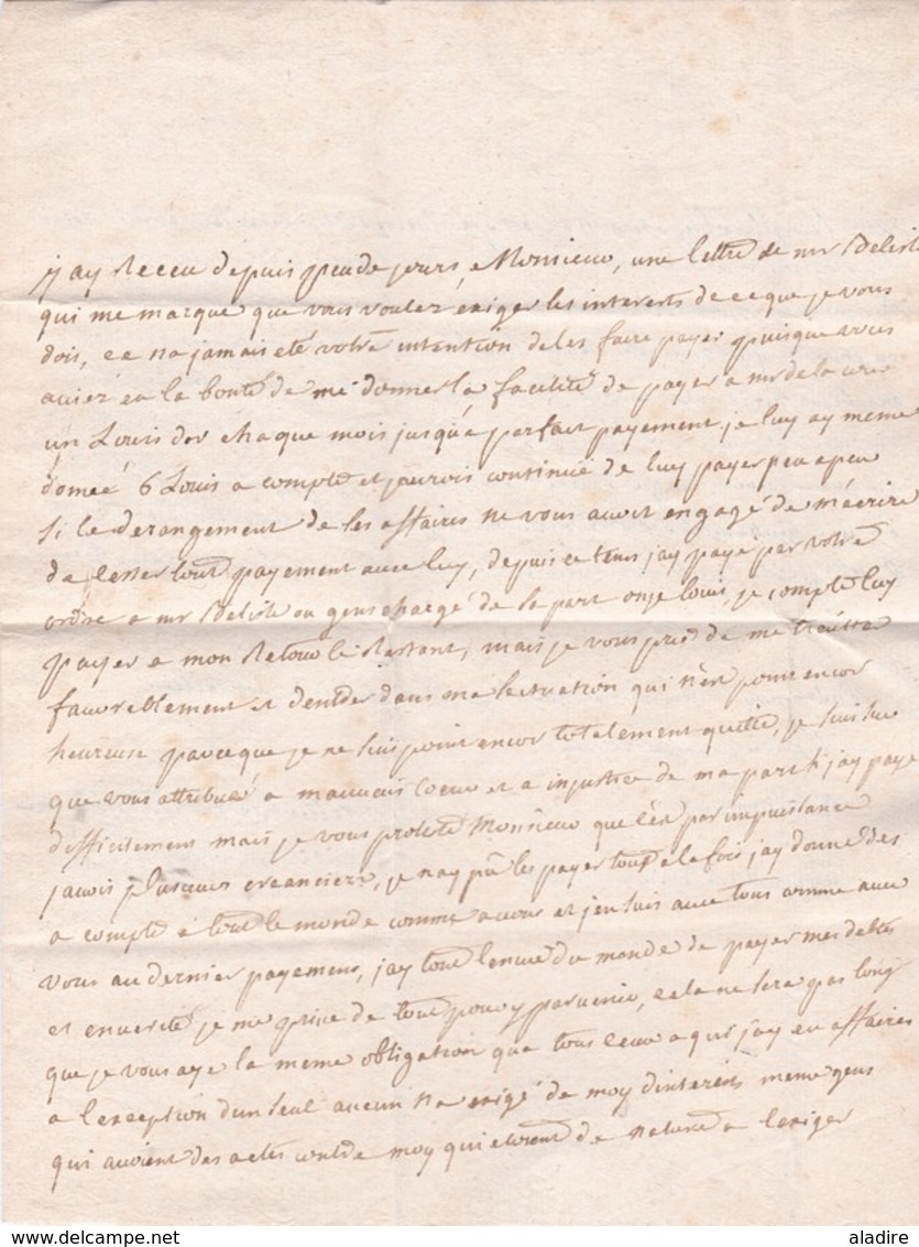 1754 - Marque postale DEVERSAILLES sur lettre pliée avec corresp 2 pages vers Pont à Mousson, Moselle