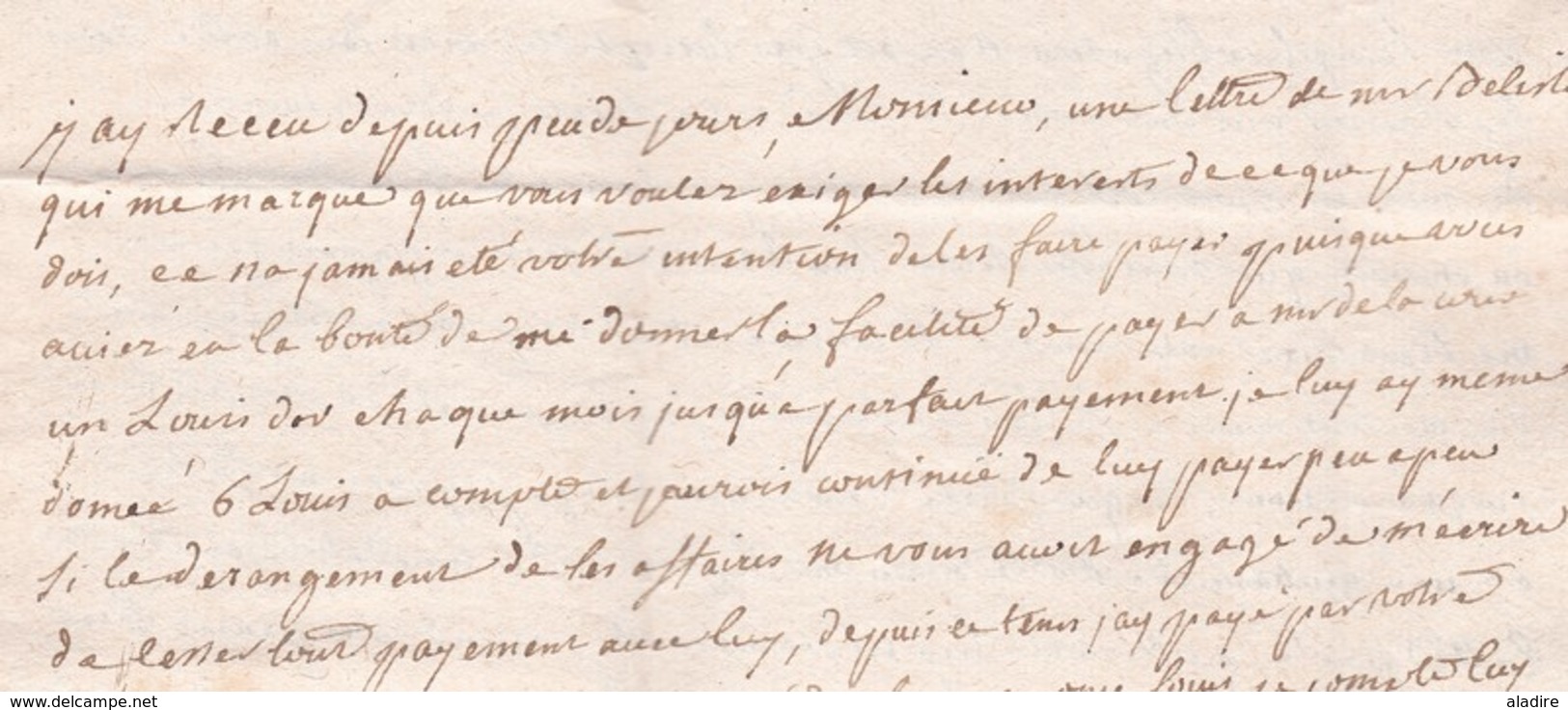 1754 - Marque postale DEVERSAILLES sur lettre pliée avec corresp 2 pages vers Pont à Mousson, Moselle