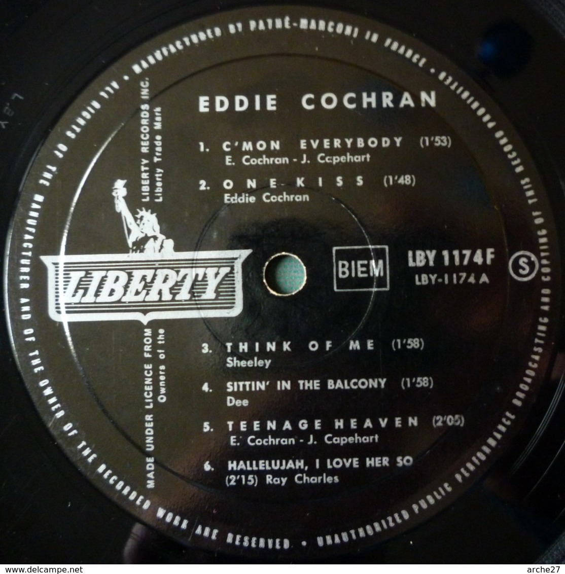 EDDIE COCHRAN - LP - 33T - Disque Vinyle - C' Mon Everybody - LBY 1174 F - Rock