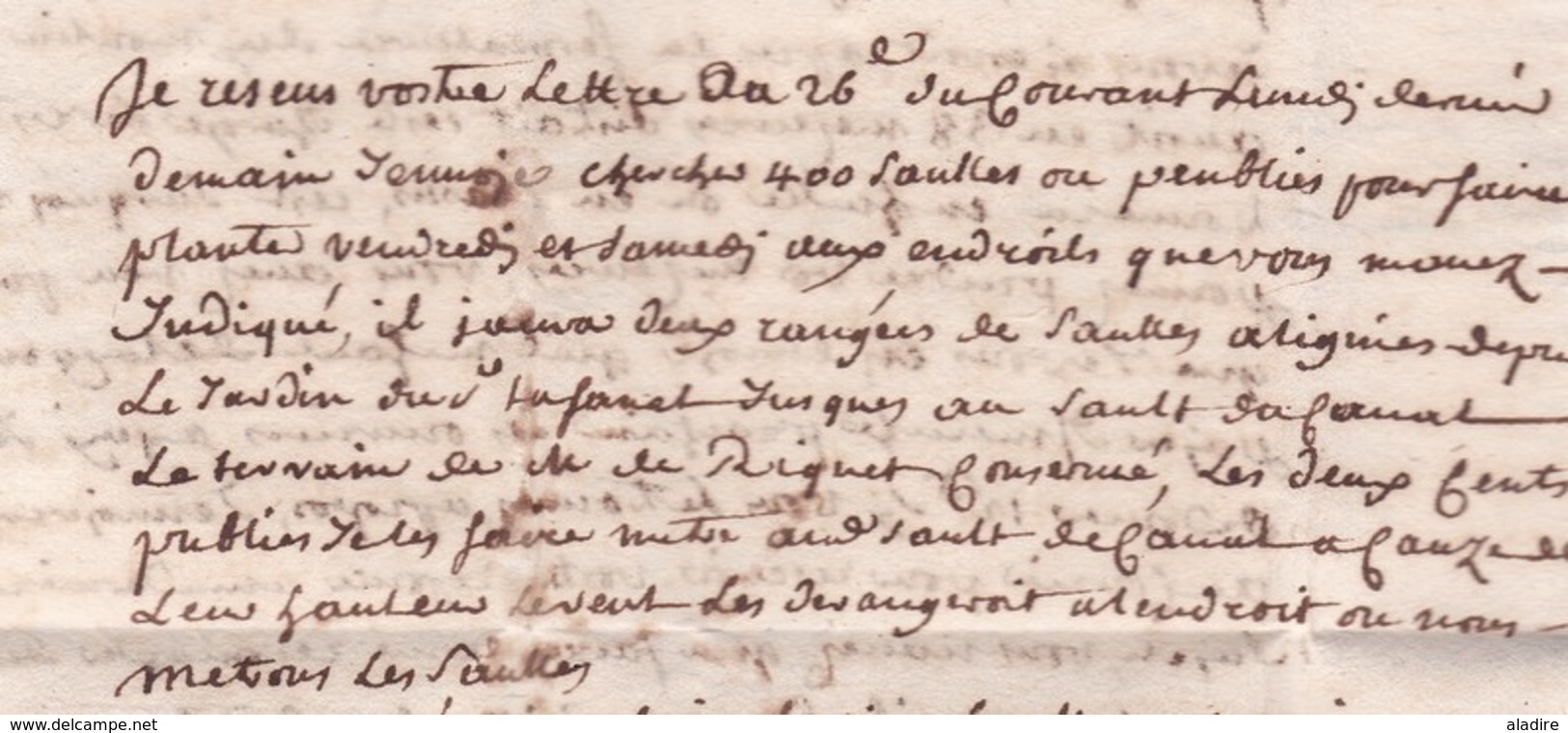 1728 - Marque Manuscrite NARBONNE Aude Sur Lettre Pliée Avec Corresp 3 Pages Vers Toulouse, Haute Garonne - 1701-1800: Précurseurs XVIII