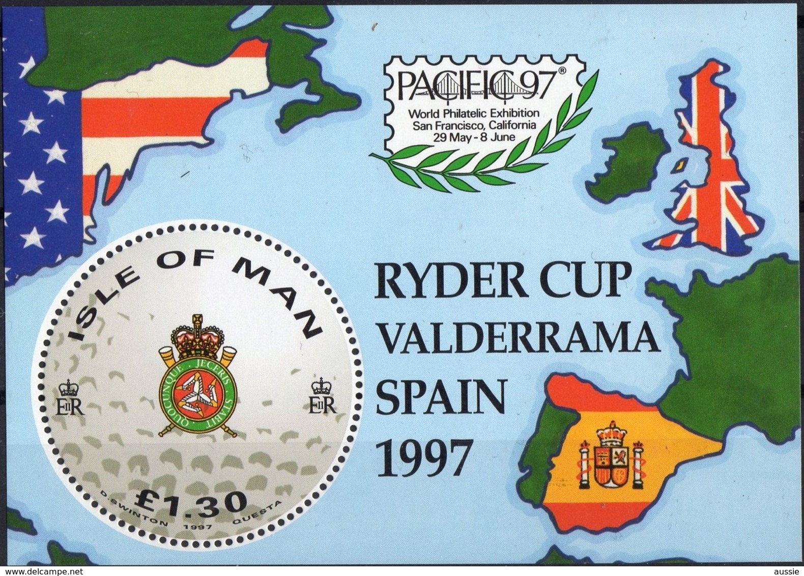 Man 1997 Yvertn° Bloc 32 *** MNH Cote 7,50 Euro Sport Golf - Man (Insel)