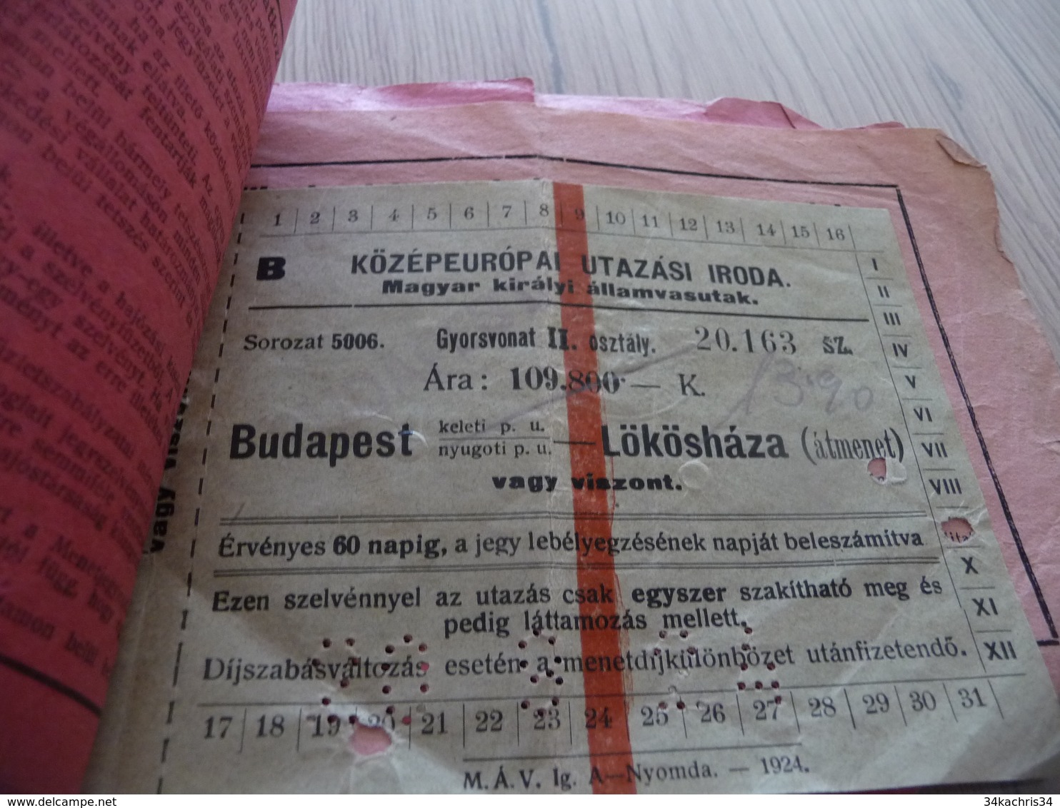 Billet De Train Bi Lingues France Hongrie Budapest - Sonstige & Ohne Zuordnung