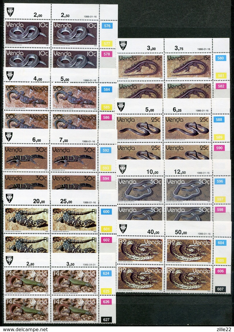 Venda Mi# 120-37, 154, 195, 208 Zylinderstreifen Postfrisch/MNH Controls - Fauna Repiles, Snakes, Lizards - Venda