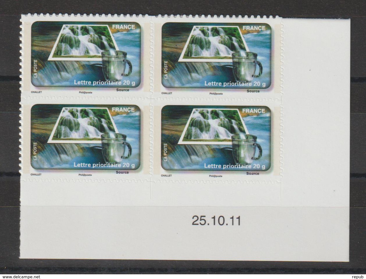 France 2010 Fete Du Timbre Eau Source En Coin Daté 406A Neuf ** MNH - Altri & Non Classificati