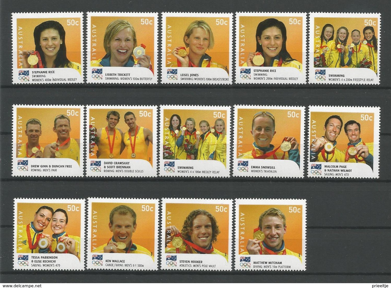 Australia 2008 Digital Print Gold Medallists  Y.T. 2928a/2941a ** - Mint Stamps